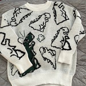 White dinosaur sweater